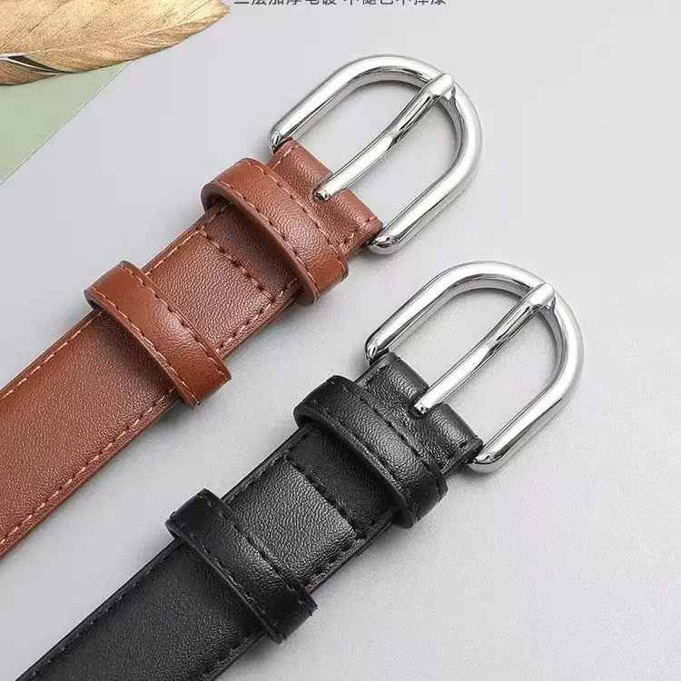 Women's Brown Genuine Leather Belt 90cm - Image 3
