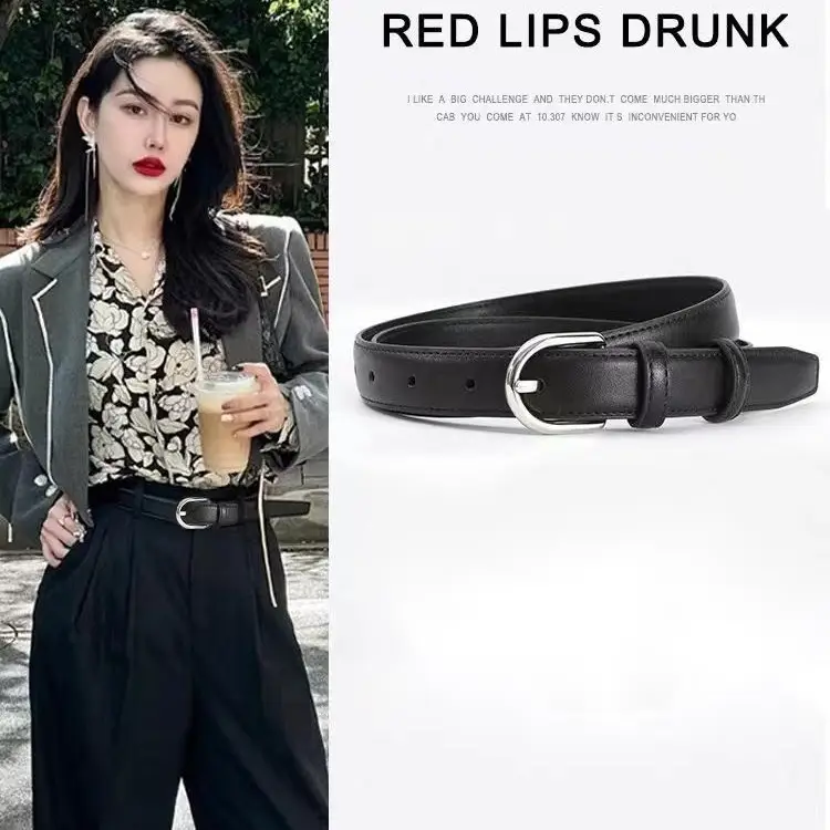 Women's Brown Genuine Leather Belt 90cm - Image 4