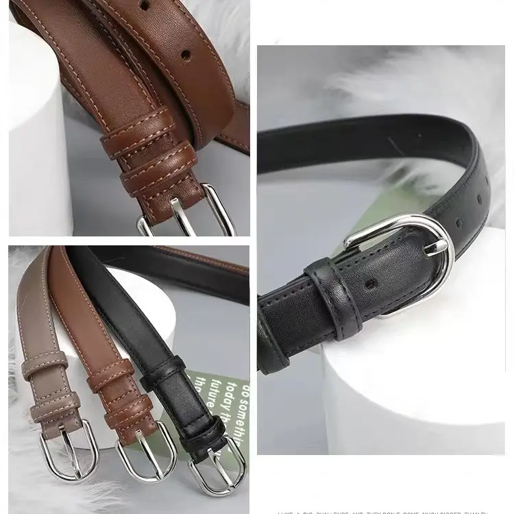 Women's Brown Genuine Leather Belt 90cm - Image 6