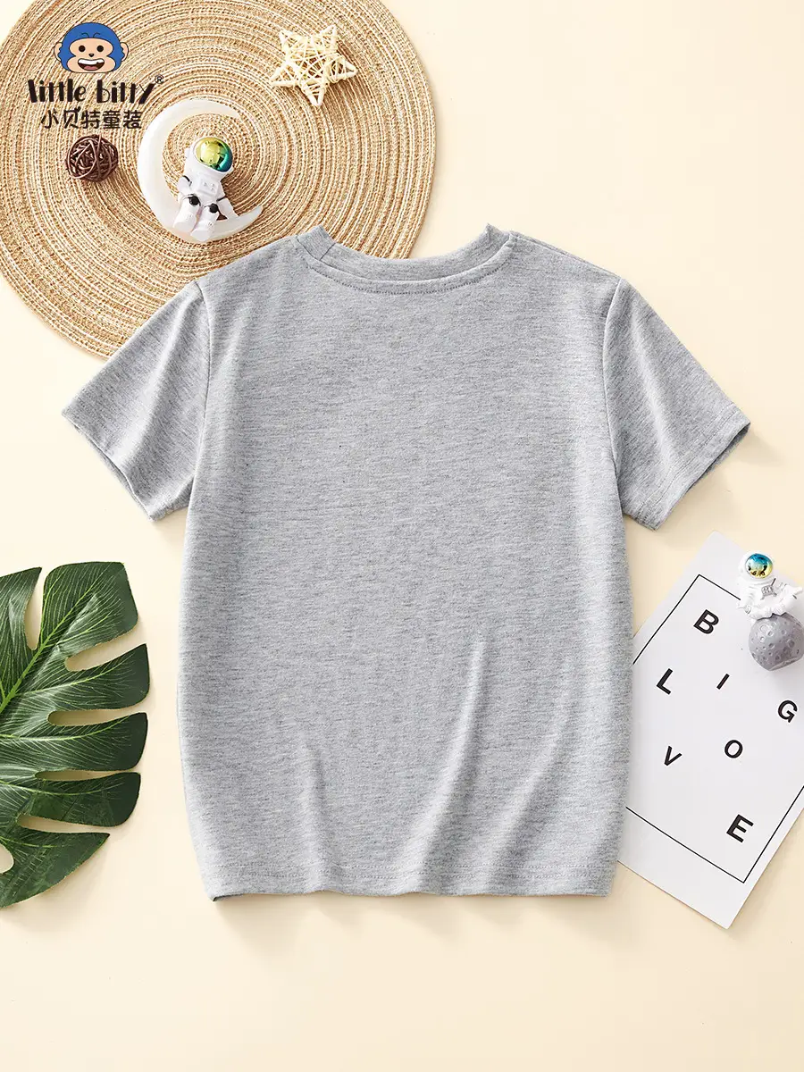 2025 Kids Grey Short Sleeve Cartoon T-Shirt - Image 3
