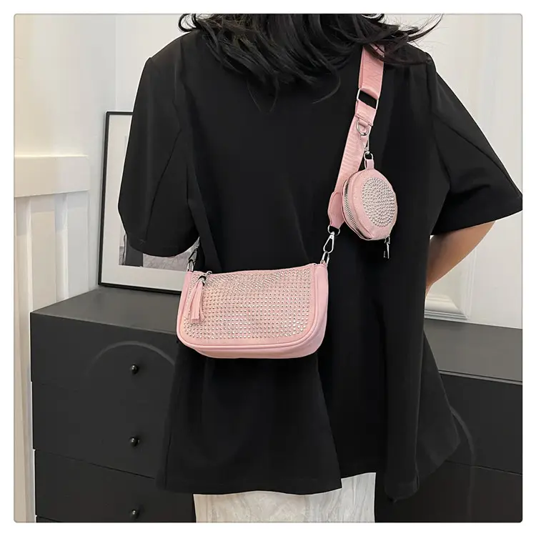 Women's Full Diamond Crossbody Bag Black 2024 — feature 14