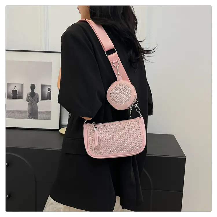 Women's Full Diamond Crossbody Bag Black 2024 — feature 16