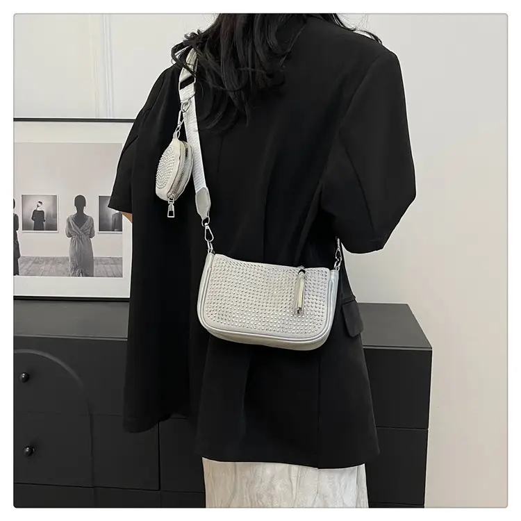 Women's Full Diamond Crossbody Bag Black 2024 — feature 17