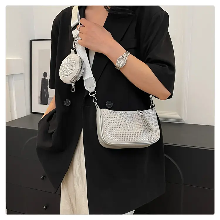 Women's Full Diamond Crossbody Bag Black 2024 — feature 18