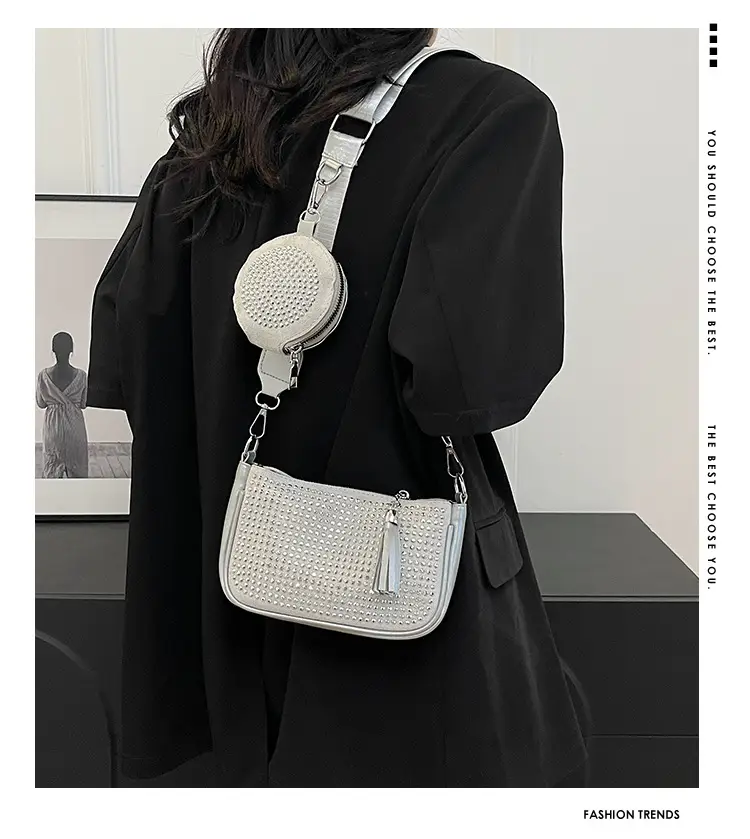 Women's Full Diamond Crossbody Bag Black 2024 — feature 2