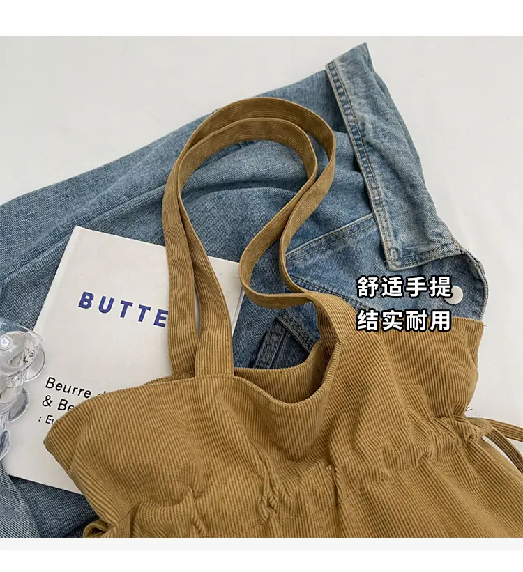 Women Drawstring Tote Bag Beige 2026 New — feature 13