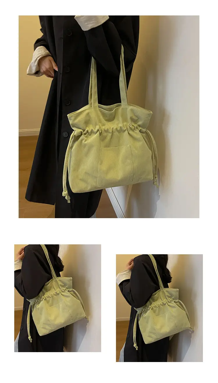 Women Drawstring Tote Bag Beige 2026 New — feature 19