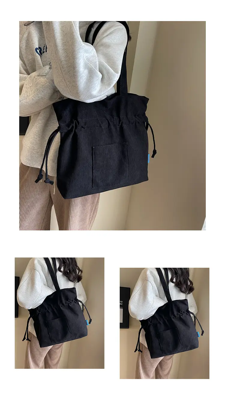 Women Drawstring Tote Bag Beige 2026 New — feature 22