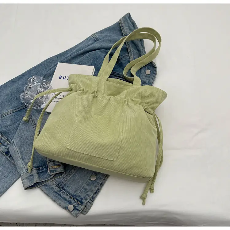 Women Drawstring Tote Bag Beige 2026 New — feature 29