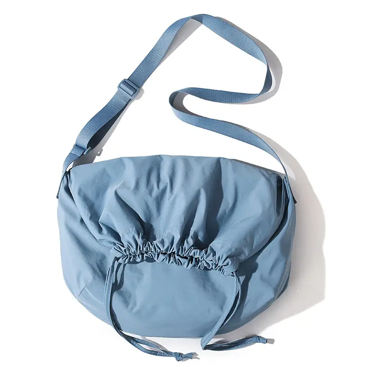 Blue Drawstring Crossbody Bag for Women - Image 3