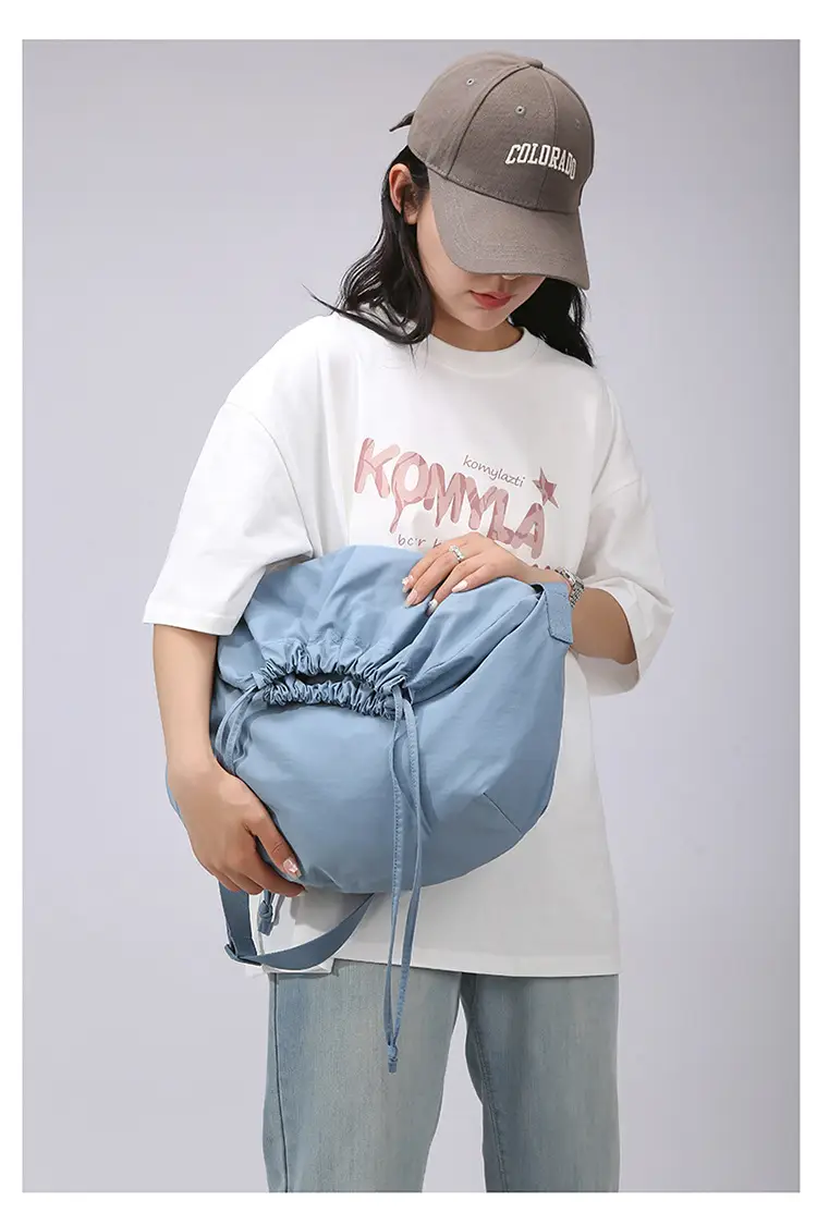 Blue Drawstring Crossbody Bag for Women — feature 28