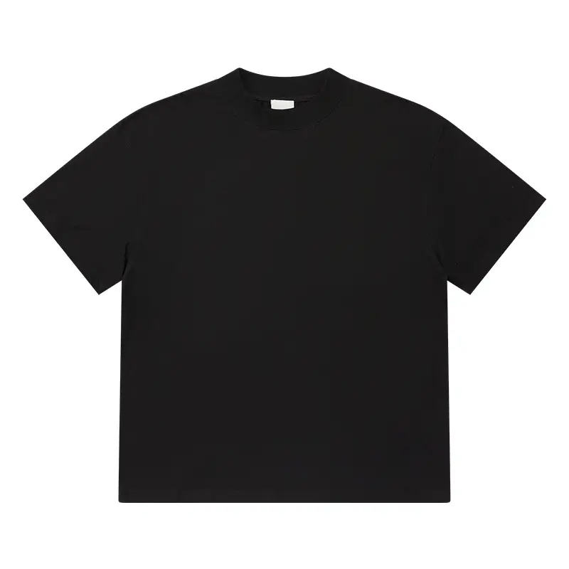 Men Black Cotton T-Shirt Small Neck Short Sleeve - Image 18