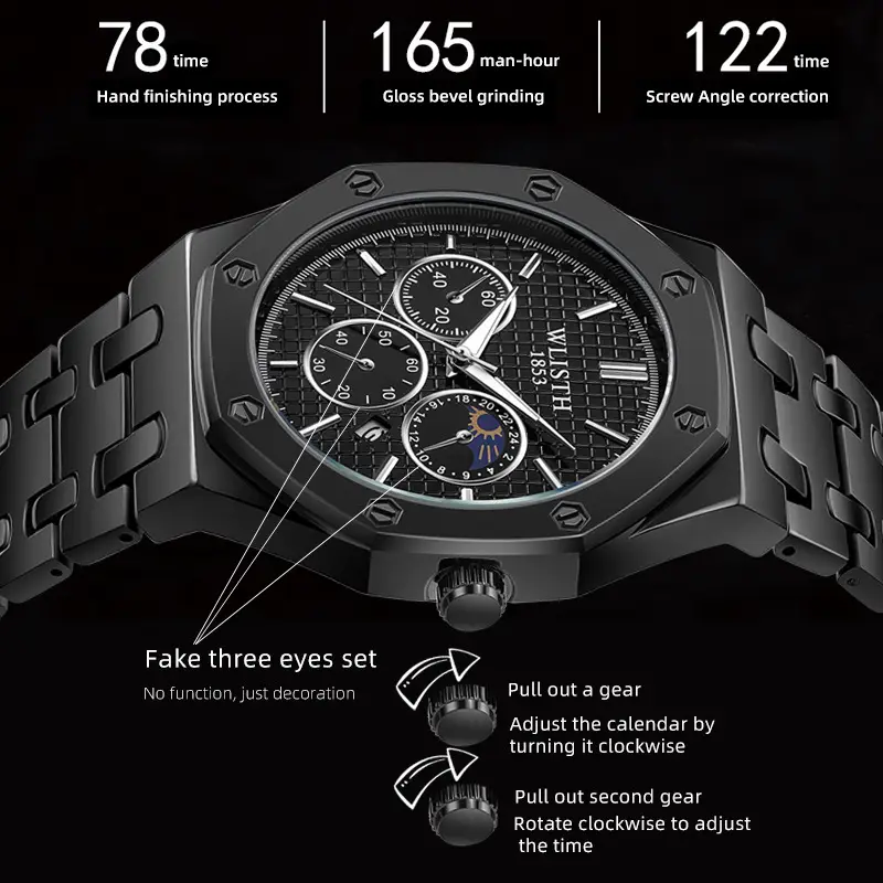 Men's Glow-In-Dark Waterproof Watch with Stainless Steel Band - Image 11