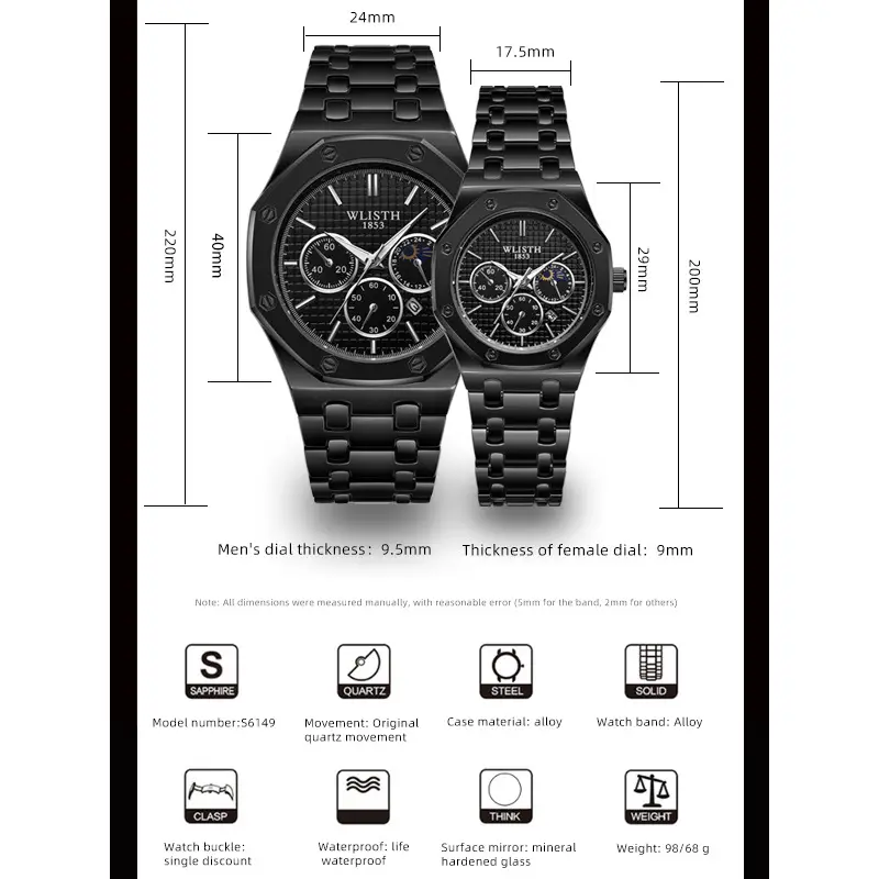 Men's Glow-In-Dark Waterproof Watch with Stainless Steel Band - Image 12