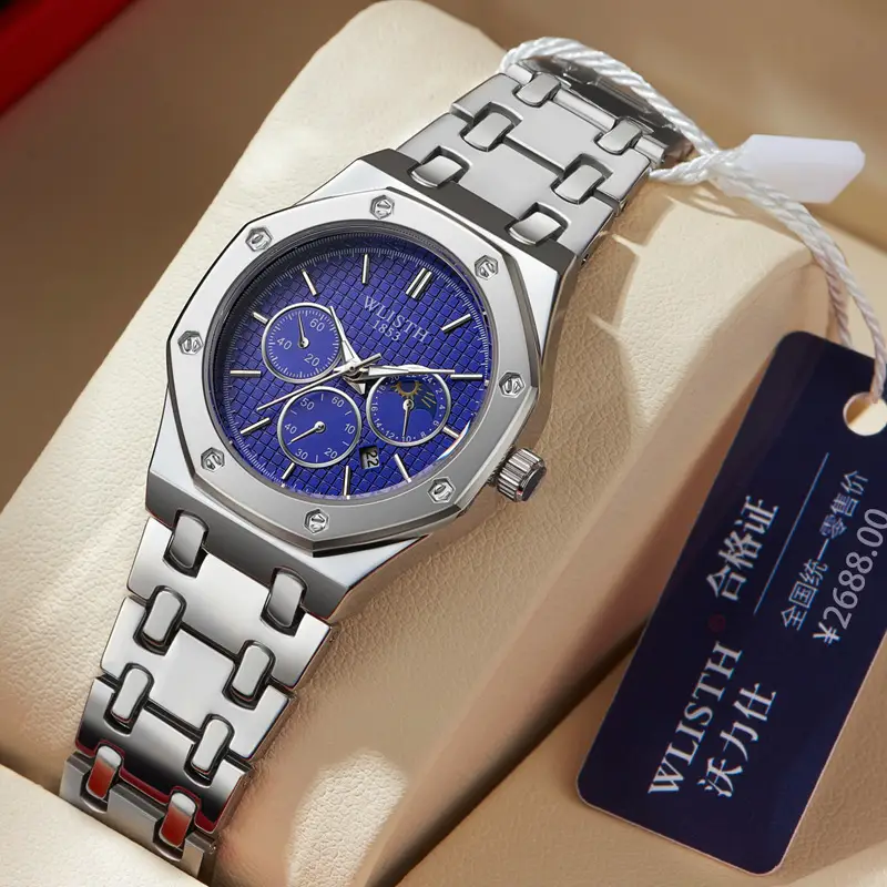 Men's Glow-In-Dark Waterproof Watch with Stainless Steel Band - Image 8