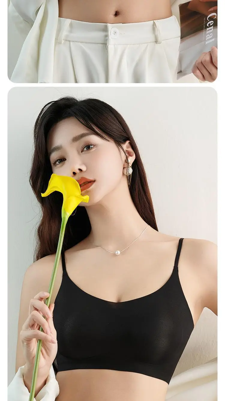 Summer Ultra-thin Traceless Underwear Women's Non-steel Ring Gathering Cool Ice Silk Breathable Soft Support Vest Beauty Back Bra — feature 20