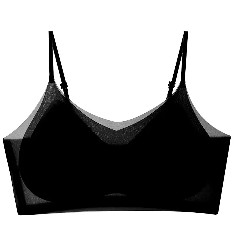 Summer Ultra-thin Traceless Underwear Women's Non-steel Ring Gathering Cool Ice Silk Breathable Soft Support Vest Beauty Back Bra