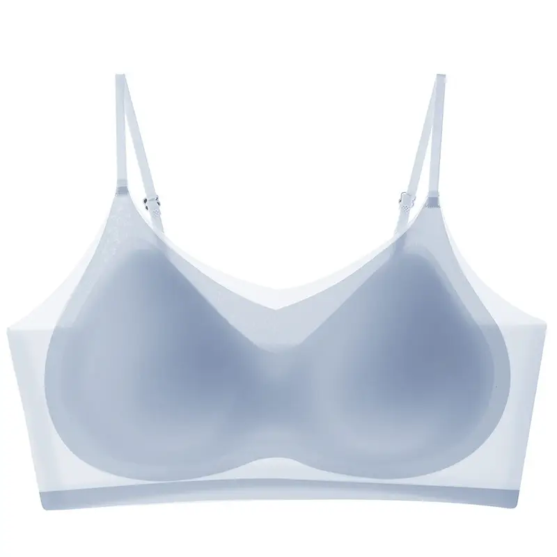 Summer Ultra-thin Traceless Underwear Women's Non-steel Ring Gathering Cool Ice Silk Breathable Soft Support Vest Beauty Back Bra