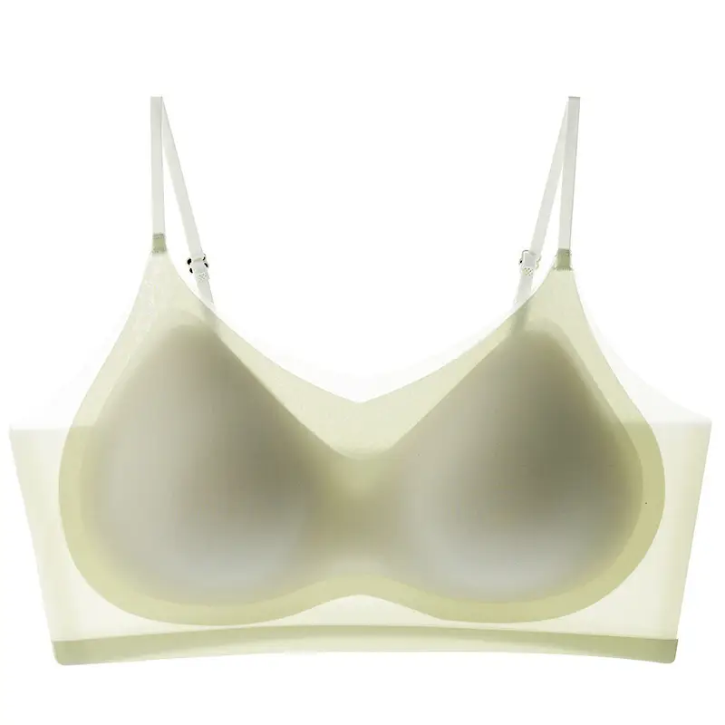 Summer Ultra-thin Traceless Underwear Women's Non-steel Ring Gathering Cool Ice Silk Breathable Soft Support Vest Beauty Back Bra