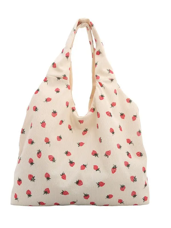 Corduroy Printed Handbag for Women Large Capacity - Image 8