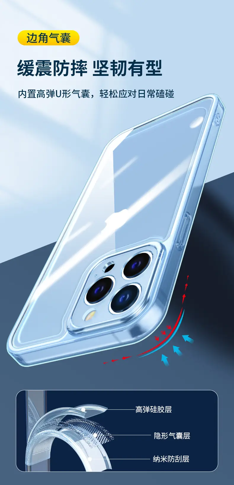 Apple 17 Pro 15 Four-Corner Transparent Phone Case — feature 22