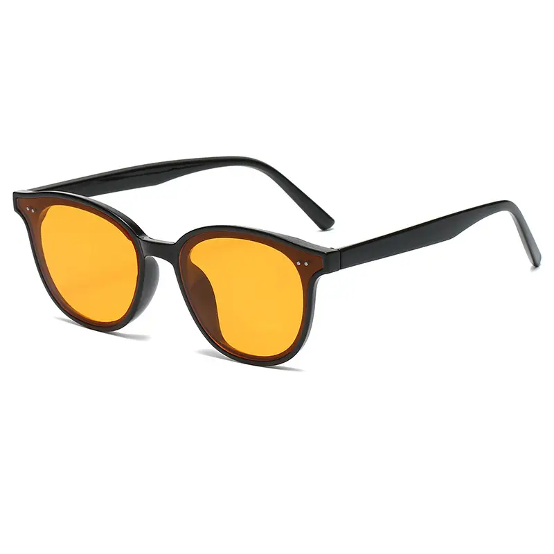 2024 Black Round Polarizer Sunglasses with Yellow Lens - Image 2
