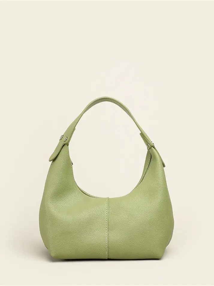 Black Leather Underarm Bag for Women