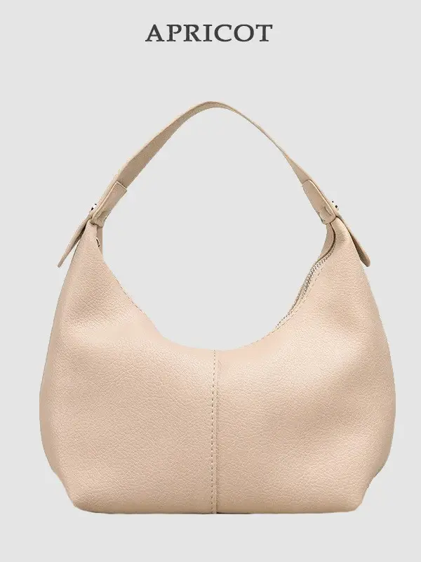 Black Leather Underarm Bag for Women