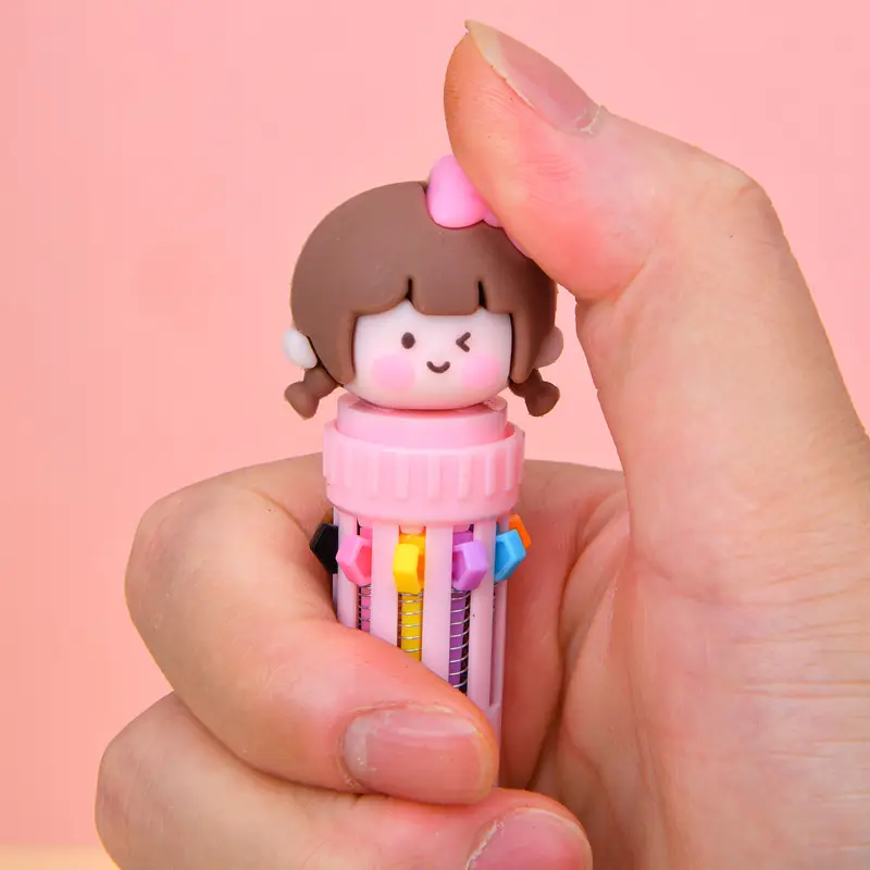 Ten Color Ballpoint Pen Cartoon Cute Creative Multicolor Ballpoint Pen Press Color Multi-function Pen
