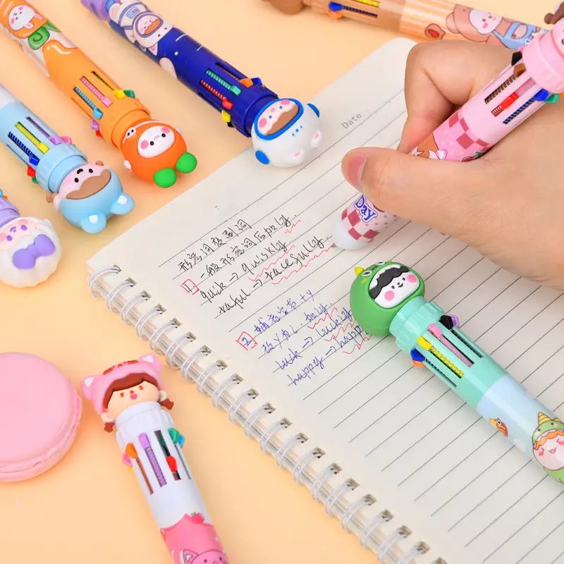 Ten Color Ballpoint Pen Cartoon Cute Creative Multicolor Ballpoint Pen Press Color Multi-function Pen — feature 6