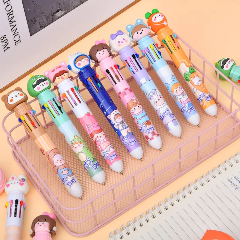 Ten Color Ballpoint Pen Cartoon Cute Creative Multicolor Ballpoint Pen Press Color Multi-function Pen — feature 9