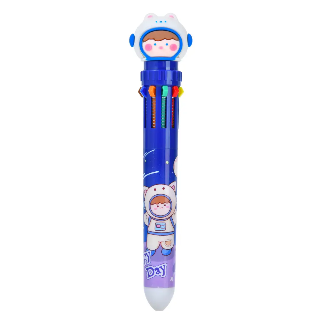 Ten Color Ballpoint Pen Cartoon Cute Creative Multicolor Ballpoint Pen Press Color Multi-function Pen