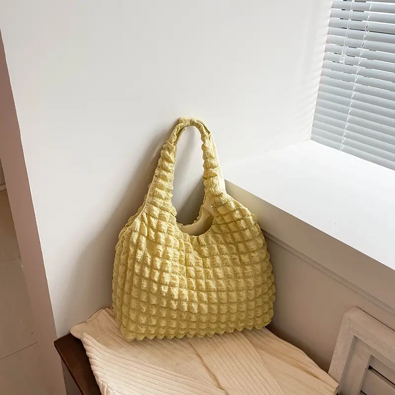 2024 Summer Canvas Shoulder Bag Yellow Women