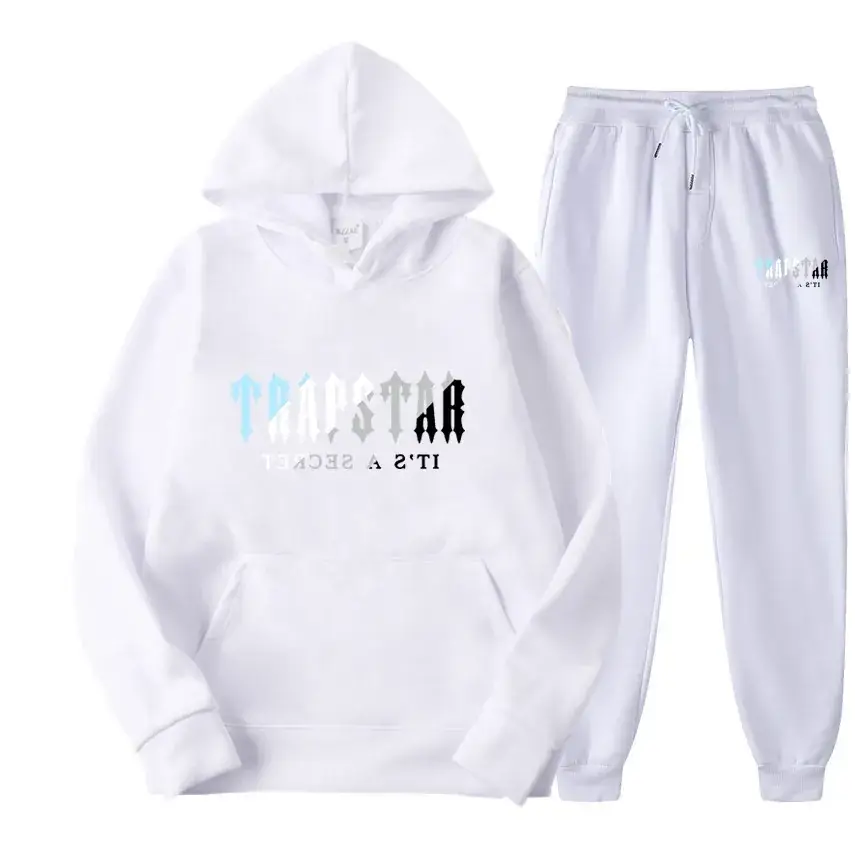 Trapstar Black Hoodie Sweatpants Set for Men Women Fleece Lined