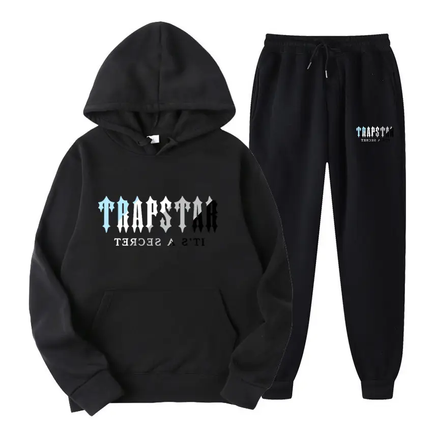 Trapstar Black Hoodie Sweatpants Set for Men Women Fleece Lined — feature 3
