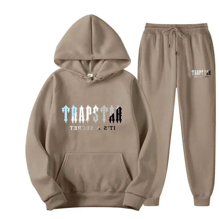 Trapstar Black Hoodie Sweatpants Set for Men Women Fleece Lined