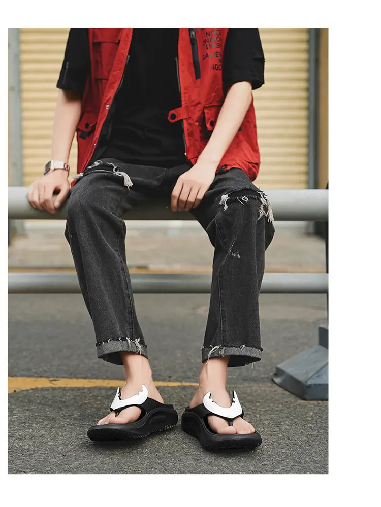 Flip-Flops Men's New Summer Outer Wear Non-Slip Soft-Soled Flip-Flops Outdoor Casual Fashion Beach Slippers — feature 16