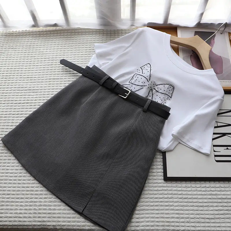 Women Black Belted Hip Skirt 1757 Summer - Image 5