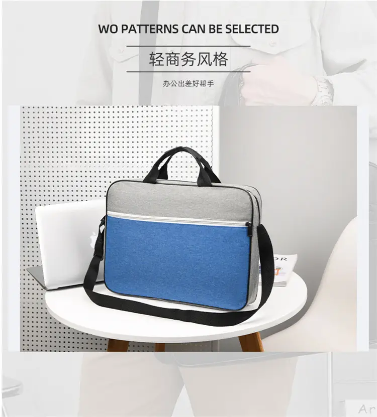 Lightweight Laptop Bag Blue Grey Shoulder Messenger — feature 12