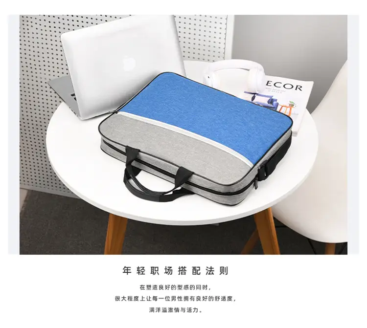 Lightweight Laptop Bag Blue Grey Shoulder Messenger — feature 13