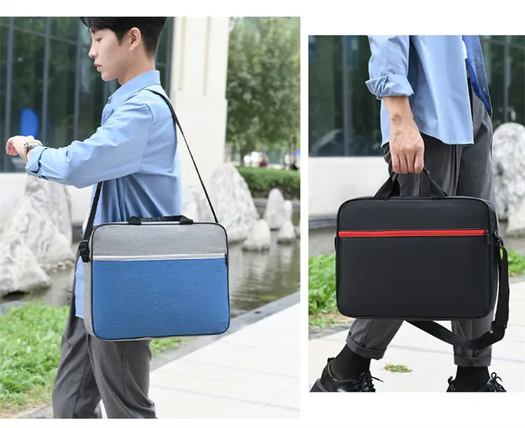 Lightweight Laptop Bag Blue Grey Shoulder Messenger — feature 15