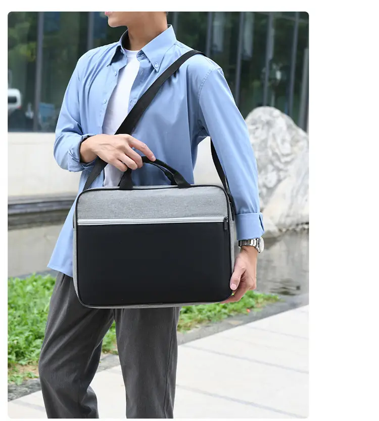Lightweight Laptop Bag Blue Grey Shoulder Messenger — feature 16