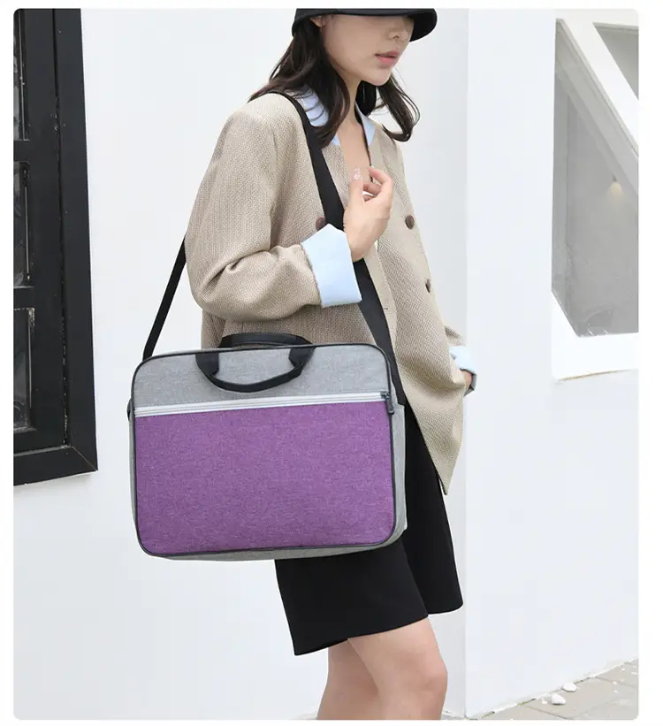 Lightweight Laptop Bag Blue Grey Shoulder Messenger — feature 20