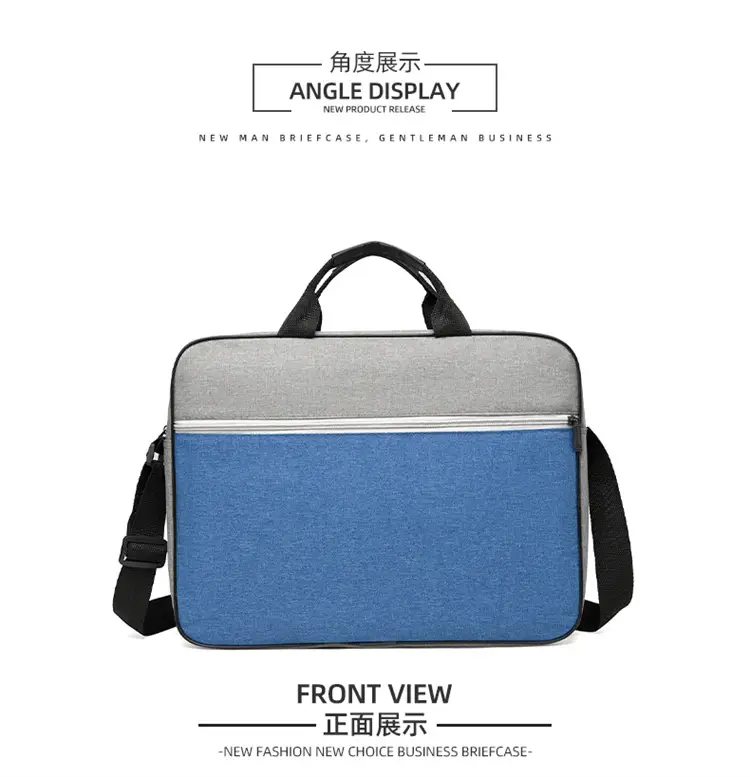 Lightweight Laptop Bag Blue Grey Shoulder Messenger — feature 23