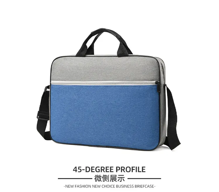 Lightweight Laptop Bag Blue Grey Shoulder Messenger — feature 24
