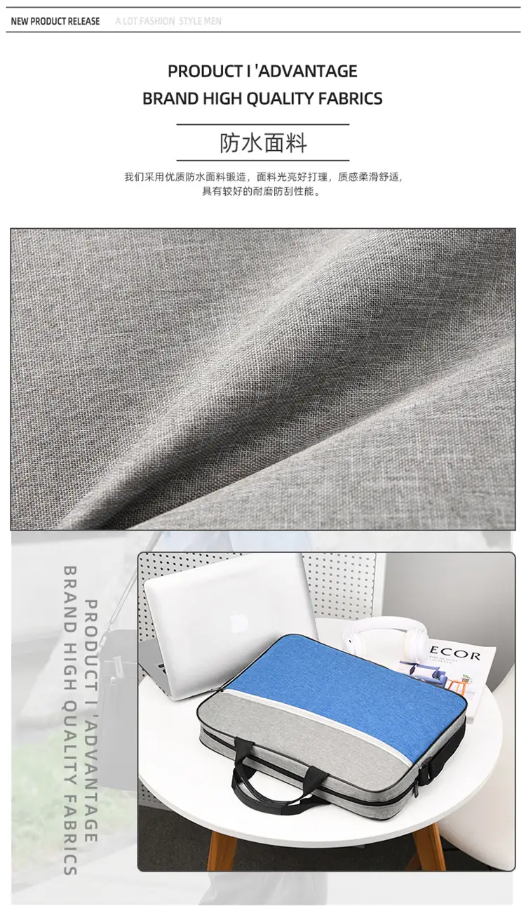 Lightweight Laptop Bag Blue Grey Shoulder Messenger — feature 7