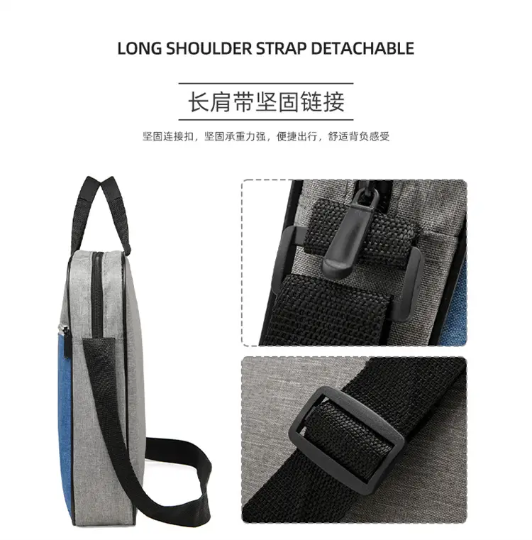 Lightweight Laptop Bag Blue Grey Shoulder Messenger — feature 8