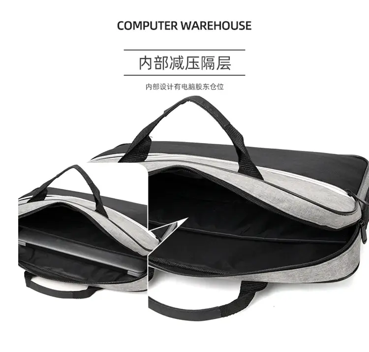 Lightweight Laptop Bag Blue Grey Shoulder Messenger — feature 9