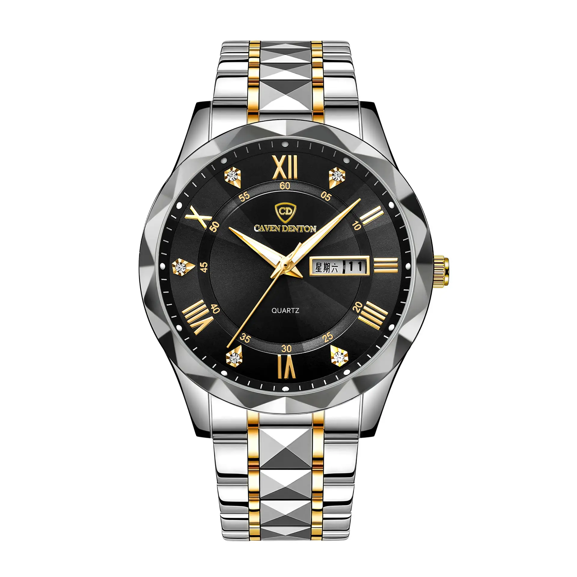 Men's Waterproof Dual Calendar Quartz Watch Blue Dial - Image 2