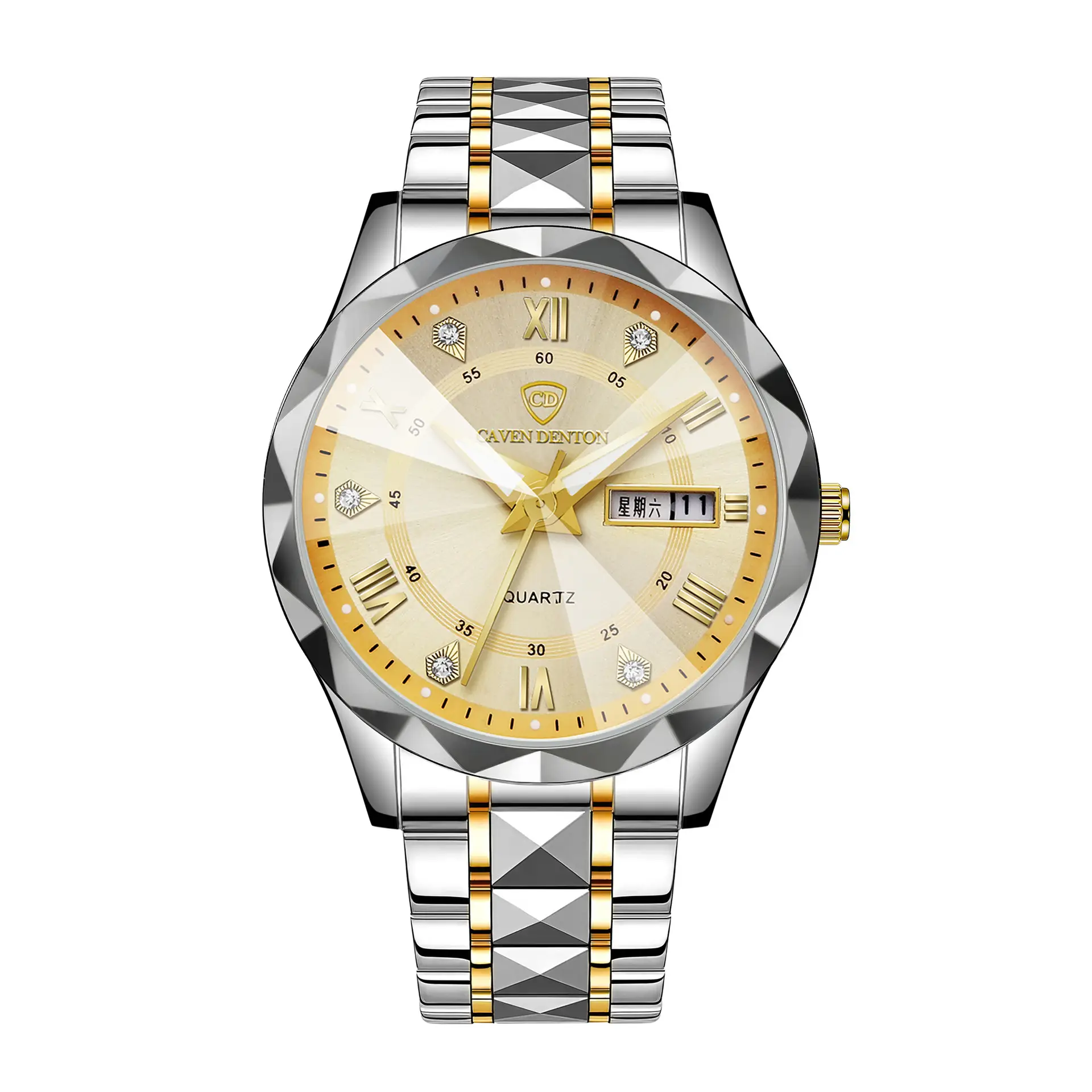 Men's Waterproof Dual Calendar Quartz Watch Blue Dial - Image 3